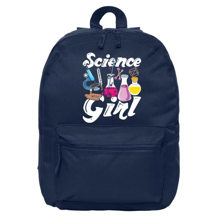 Science Girl Chemist Biology Scientist Women Gift Chemistry 16 in Basic Backpack