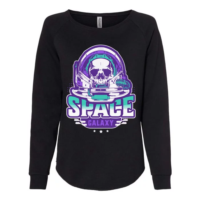 Space Galaxy Design Skull Astronaut Skull Lover Space Tourism Womens California Wash Sweatshirt