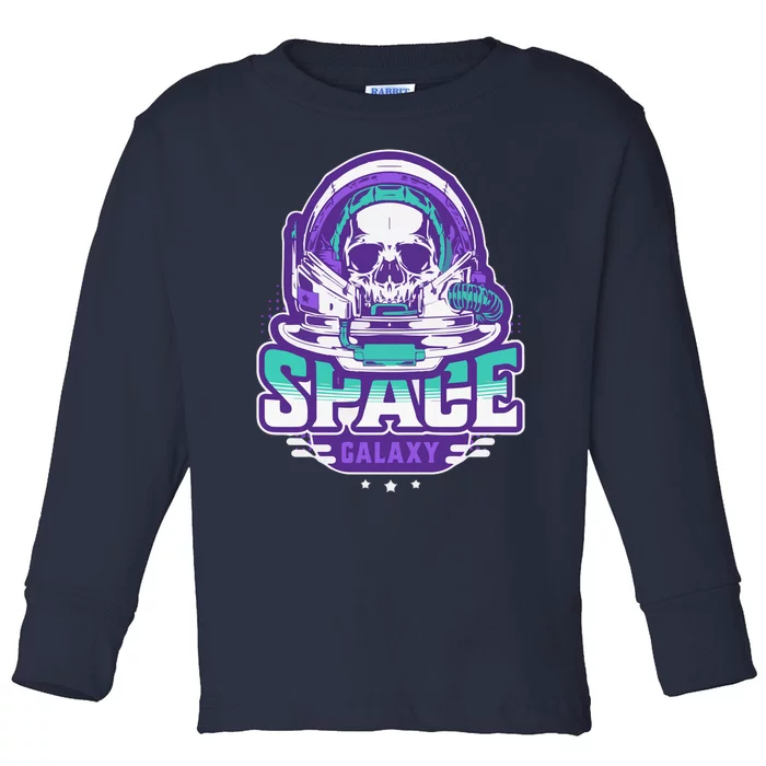 Space Galaxy Design Skull Astronaut Skull Lover Space Tourism Toddler Long Sleeve Shirt