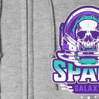 Space Galaxy Design Skull Astronaut Skull Lover Space Tourism Full Zip Hoodie