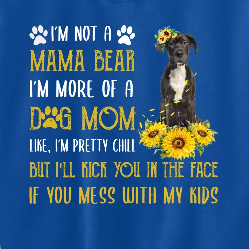 Sunflower Great Dane Mom Mothers Day Dog Mom Funny Gift Kids Sweatshirt