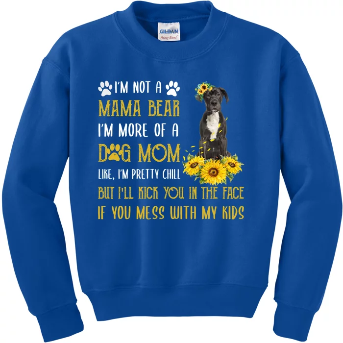 Sunflower Great Dane Mom Mothers Day Dog Mom Funny Gift Kids Sweatshirt