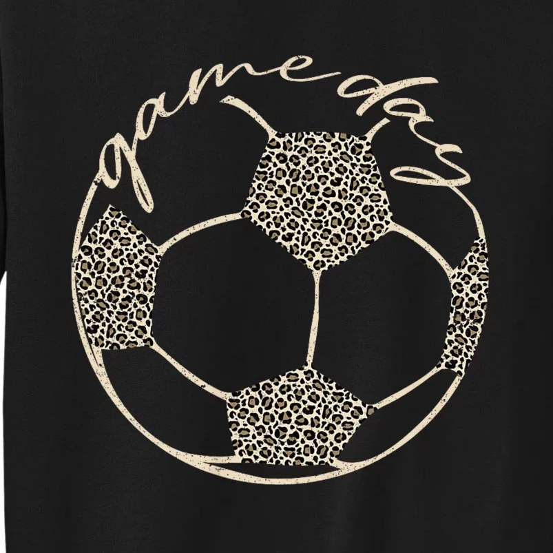 Soccer Game Day Women Leopard Cheetah Print Soccer Fan Tall Sweatshirt