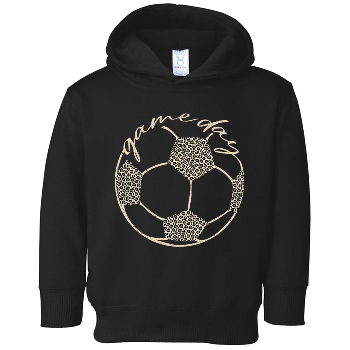 Soccer Game Day Women Leopard Cheetah Print Soccer Fan Toddler Hoodie