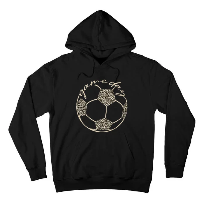 Soccer Game Day Women Leopard Cheetah Print Soccer Fan Tall Hoodie