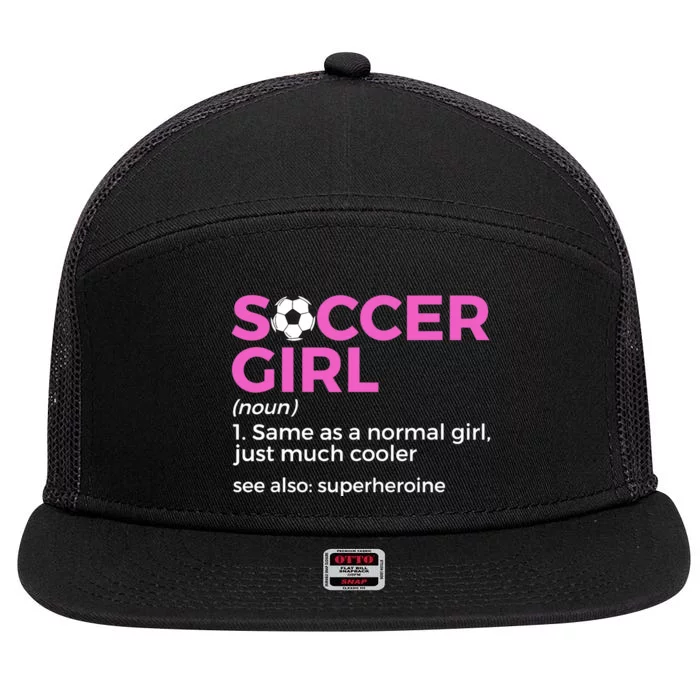 Soccer Girl Definition 7 Panel Mesh Trucker Snapback Hat