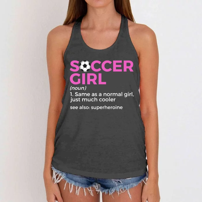 Soccer Girl Definition Women's Knotted Racerback Tank