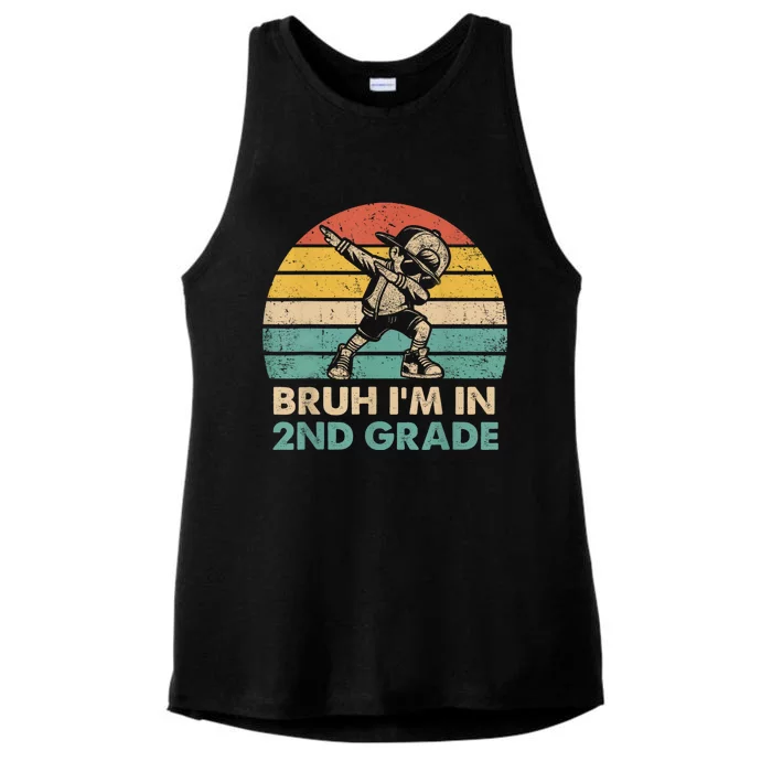 Second Grade Dabbing Boy Bruh IM In 2nd Grade Students Ladies Tri-Blend Wicking Tank