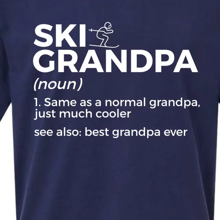 Ski Grandpa Definition Best Grandpa Ever Funny Skiing Gift Sueded Cloud Jersey T-Shirt