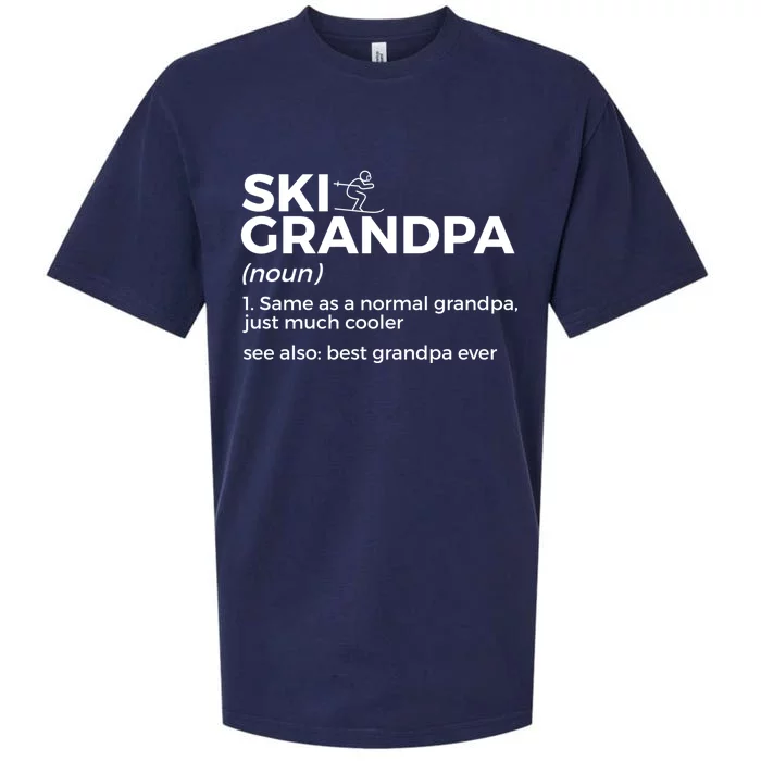 Ski Grandpa Definition Best Grandpa Ever Funny Skiing Gift Sueded Cloud Jersey T-Shirt