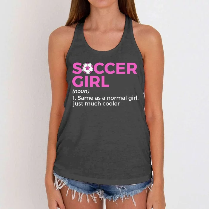 Soccer Girl Definition Women's Knotted Racerback Tank