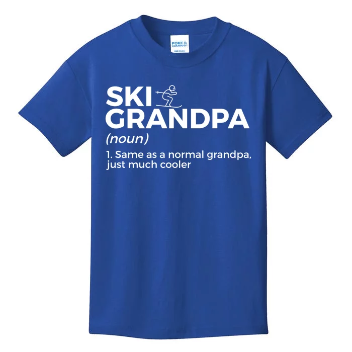 Ski Grandpa Definition Funny Skiing For Skiers Gift Kids T-Shirt