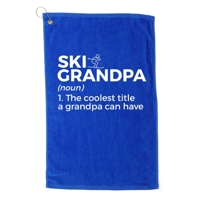 Ski Grandpa Definition Funny Skiing For Skiers Gift Platinum Collection Golf Towel