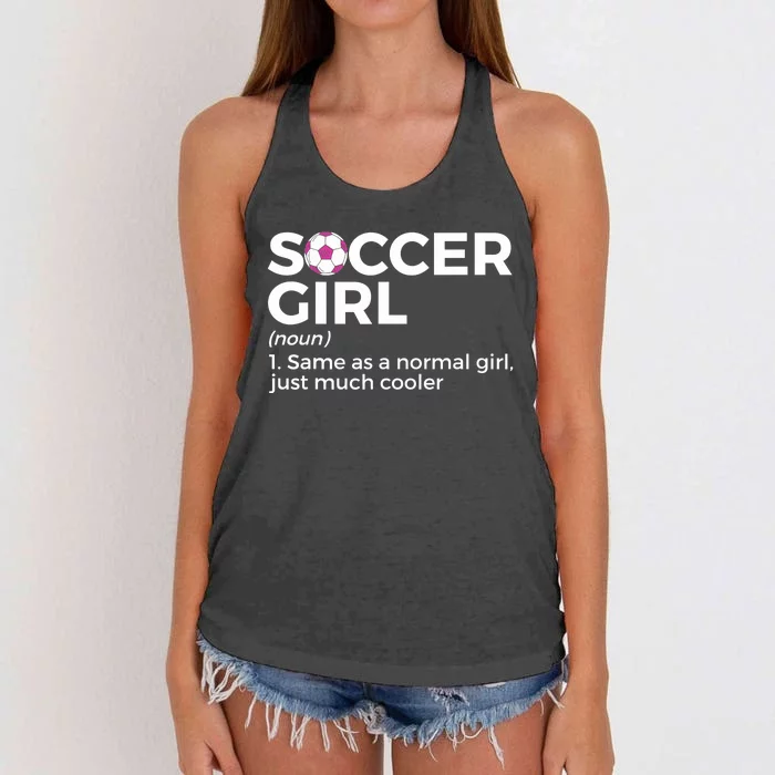 Soccer Girl Definition Women's Knotted Racerback Tank