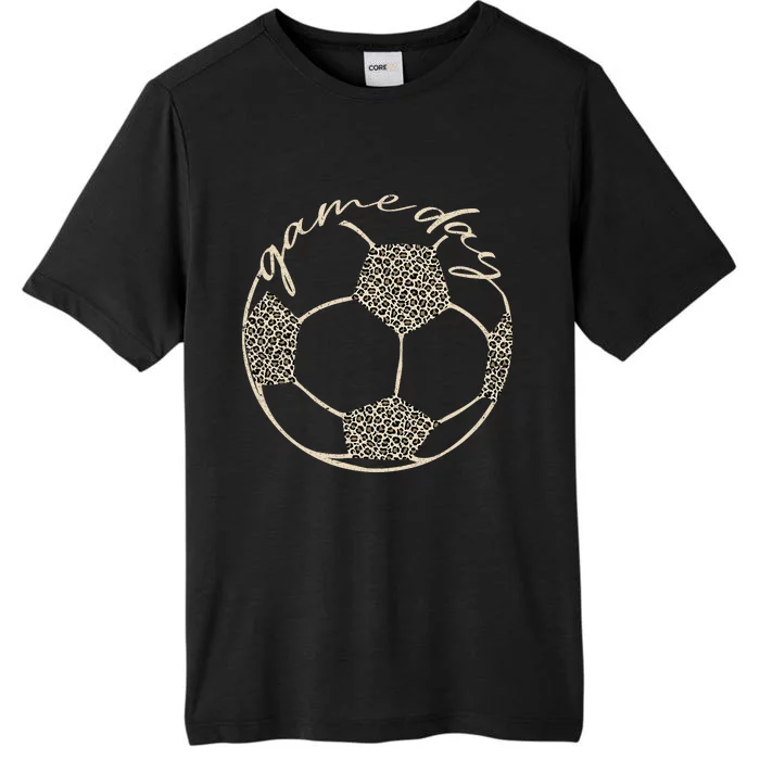 Soccer Game Day Women Leopard Cheetah Print Soccer Fan ChromaSoft Performance T-Shirt