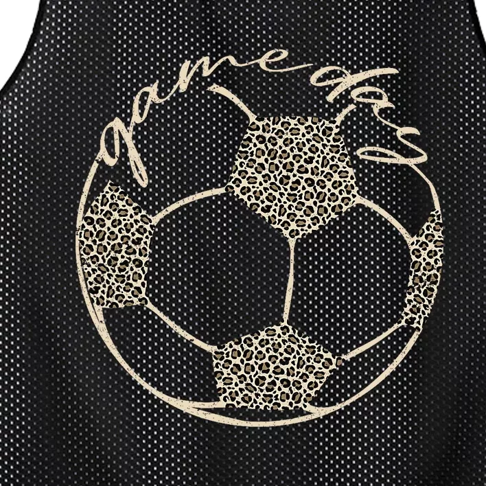 Soccer Game Day Women Leopard Cheetah Print Soccer Fan Mesh Reversible Basketball Jersey Tank