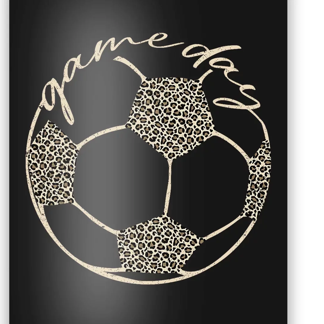 Soccer Game Day Women Leopard Cheetah Print Soccer Fan Poster