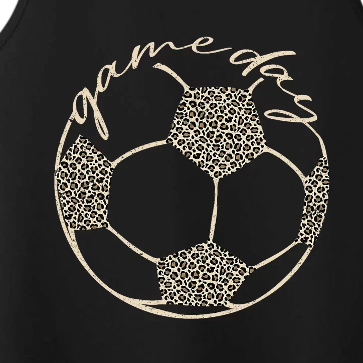 Soccer Game Day Women Leopard Cheetah Print Soccer Fan Performance Tank