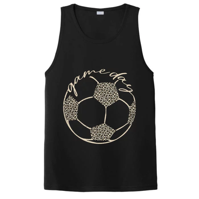 Soccer Game Day Women Leopard Cheetah Print Soccer Fan Performance Tank