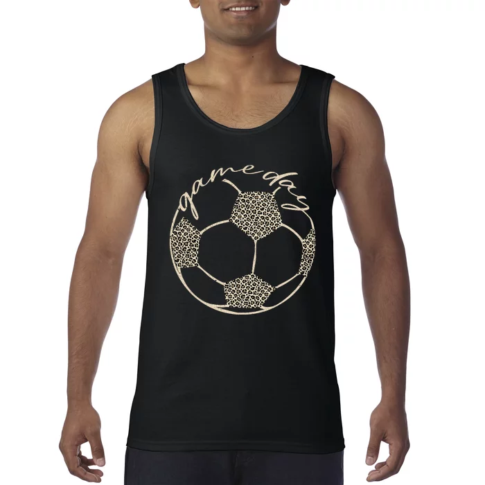 Soccer Game Day Women Leopard Cheetah Print Soccer Fan Tank Top