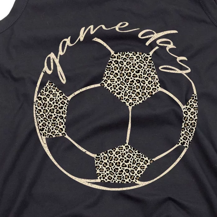 Soccer Game Day Women Leopard Cheetah Print Soccer Fan Tank Top