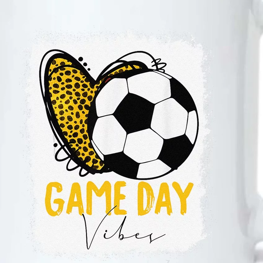 Soccer Game Day Vibes Leopard Soccer Mom Game Day Black Color Changing Mug