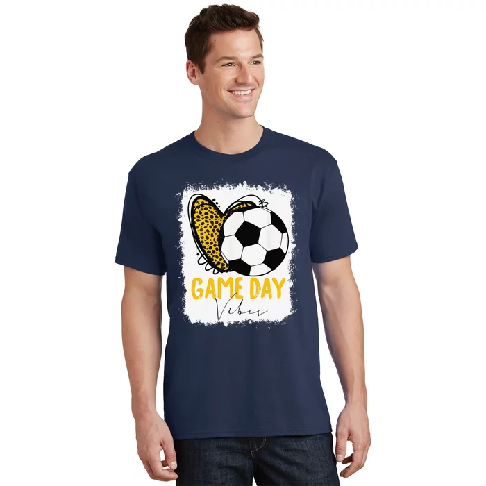 Soccer Game Day Vibes Leopard Soccer Mom Game Day T-Shirt