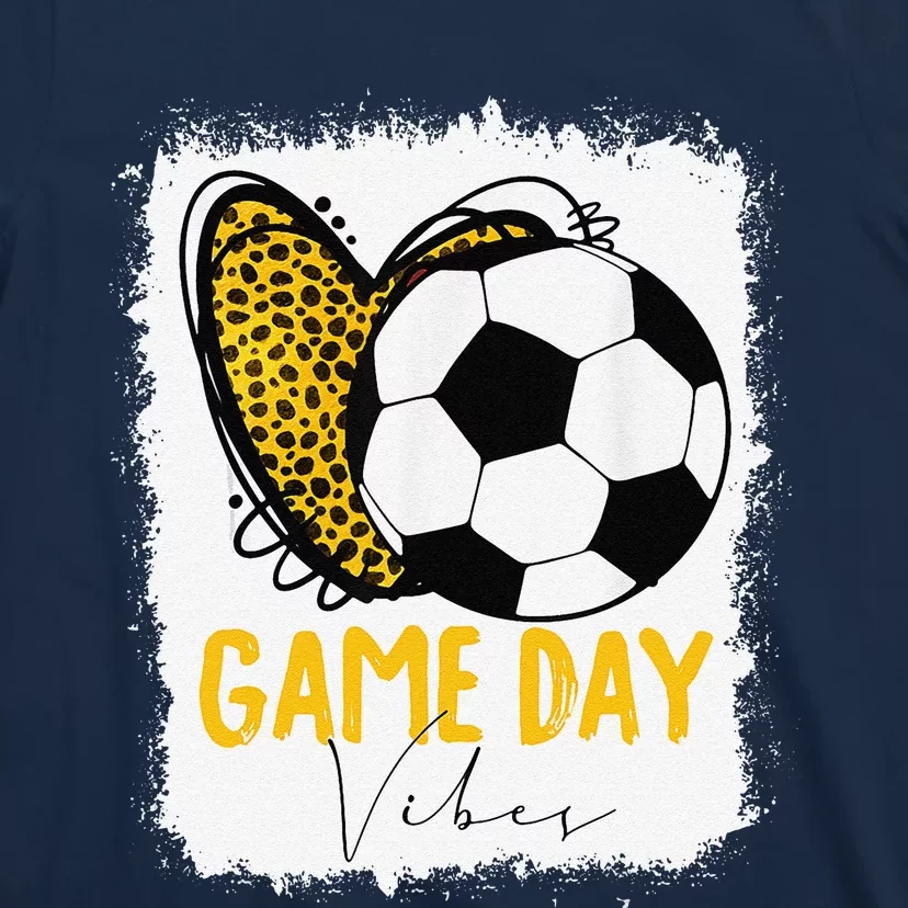 Soccer Game Day Vibes Leopard Soccer Mom Game Day T-Shirt