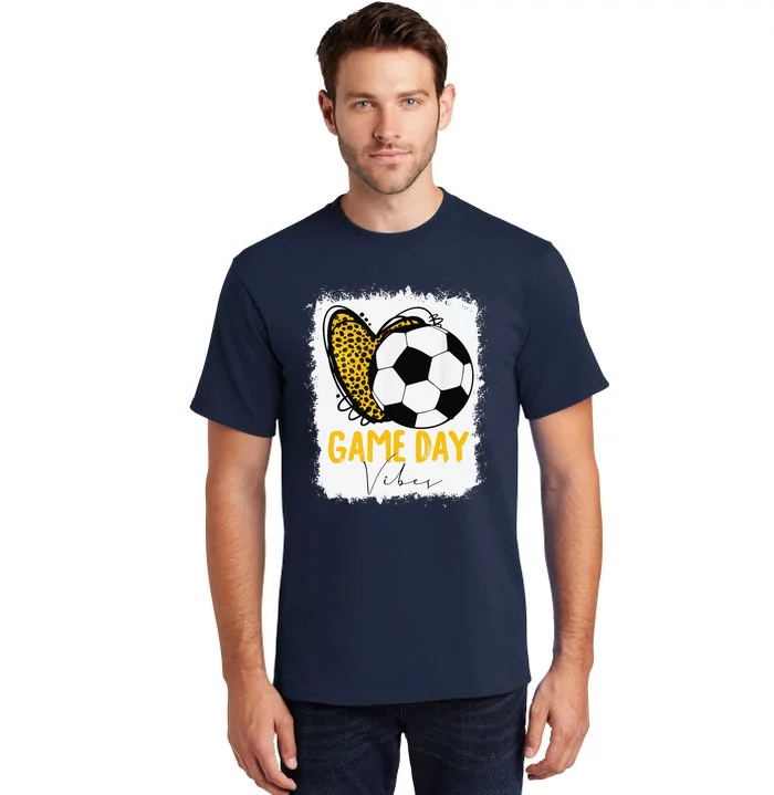 Soccer Game Day Vibes Leopard Soccer Mom Game Day Tall T-Shirt