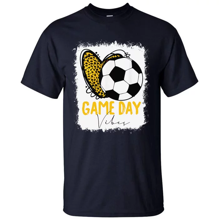 Soccer Game Day Vibes Leopard Soccer Mom Game Day Tall T-Shirt