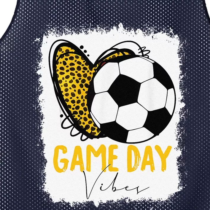 Soccer Game Day Vibes Leopard Soccer Mom Game Day Mesh Reversible Basketball Jersey Tank