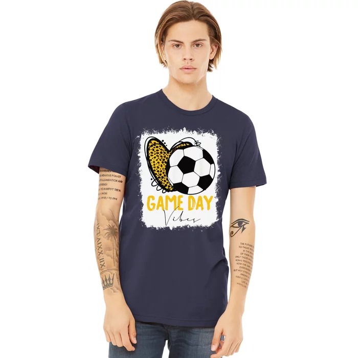 Soccer Game Day Vibes Leopard Soccer Mom Game Day Premium T-Shirt