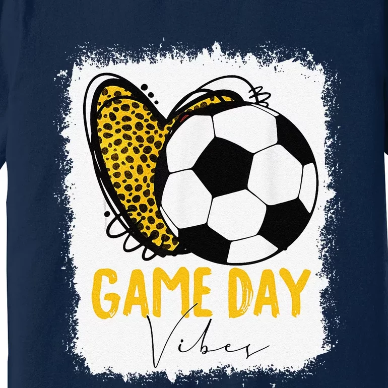 Soccer Game Day Vibes Leopard Soccer Mom Game Day Premium T-Shirt