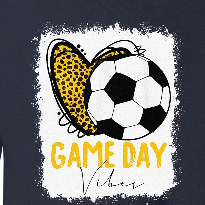 Soccer Game Day Vibes Leopard Soccer Mom Game Day Toddler Sweatshirt