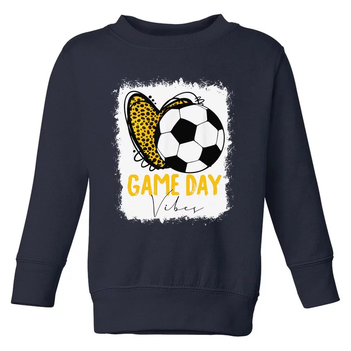 Soccer Game Day Vibes Leopard Soccer Mom Game Day Toddler Sweatshirt