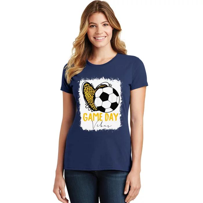 Soccer Game Day Vibes Leopard Soccer Mom Game Day Women's T-Shirt