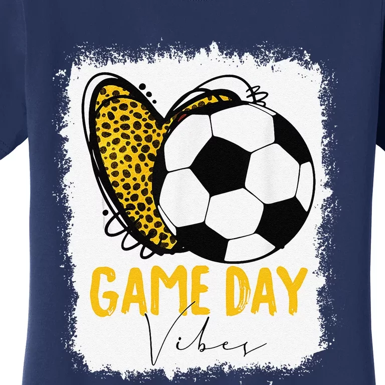 Soccer Game Day Vibes Leopard Soccer Mom Game Day Women's T-Shirt