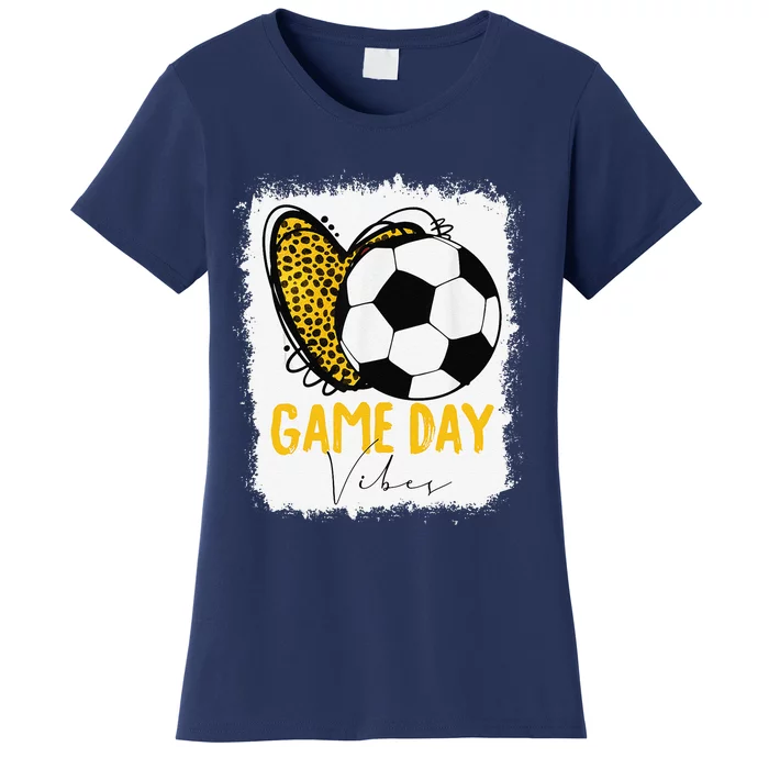 Soccer Game Day Vibes Leopard Soccer Mom Game Day Women's T-Shirt