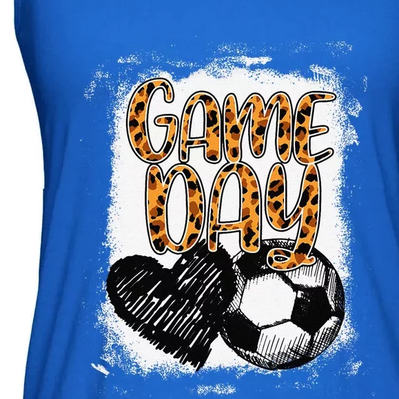 Soccer Game Day Women Leopard Cheetah Print Soccer Fan Ladies Essential Flowy Tank