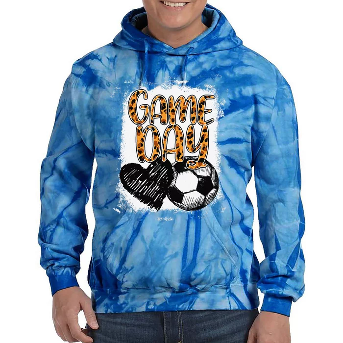 Soccer Game Day Women Leopard Cheetah Print Soccer Fan Tie Dye Hoodie