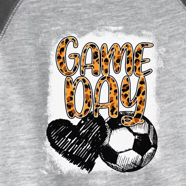 Soccer Game Day Women Leopard Cheetah Print Soccer Fan Toddler Fine Jersey T-Shirt