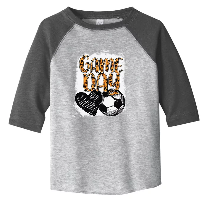 Soccer Game Day Women Leopard Cheetah Print Soccer Fan Toddler Fine Jersey T-Shirt