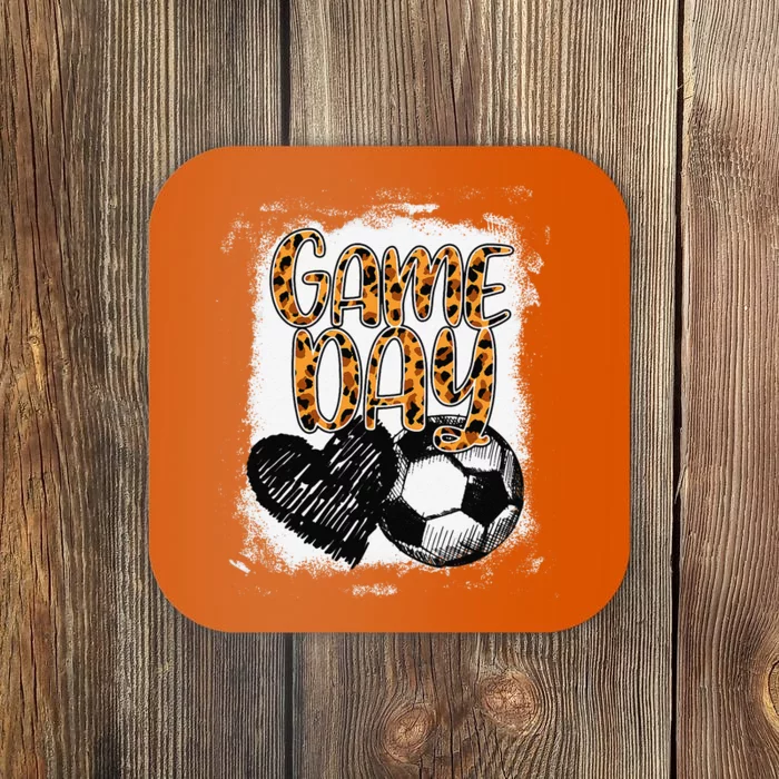 Soccer Game Day Women Leopard Cheetah Print Soccer Fan Coaster