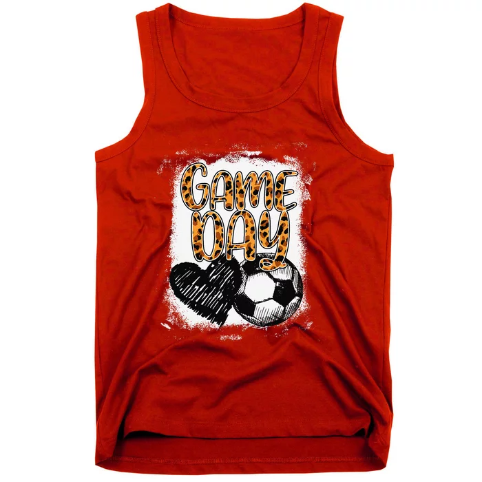 Soccer Game Day Women Leopard Cheetah Print Soccer Fan Tank Top