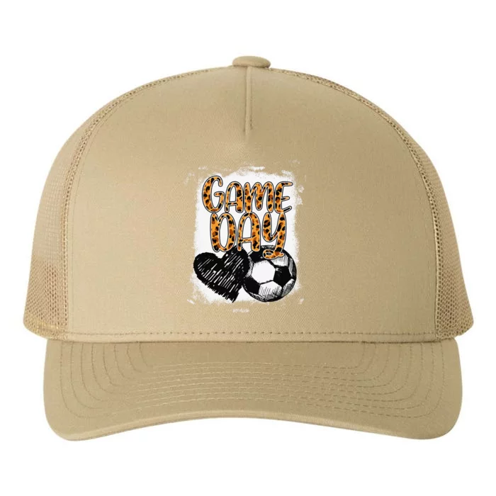 Soccer Game Day Women Leopard Cheetah Print Soccer Fan Yupoong Adult 5-Panel Trucker Hat