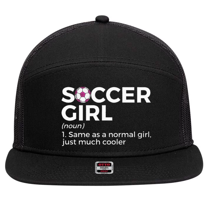 Soccer Girl Definition 7 Panel Mesh Trucker Snapback Hat