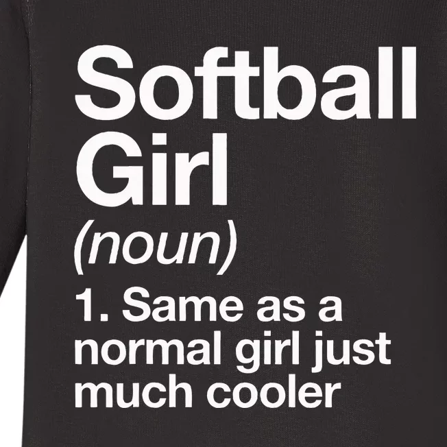 Softball Girl Definition Funny & Sassy Sports Baby Long Sleeve Bodysuit