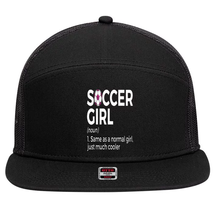 Soccer Girl Definition 7 Panel Mesh Trucker Snapback Hat