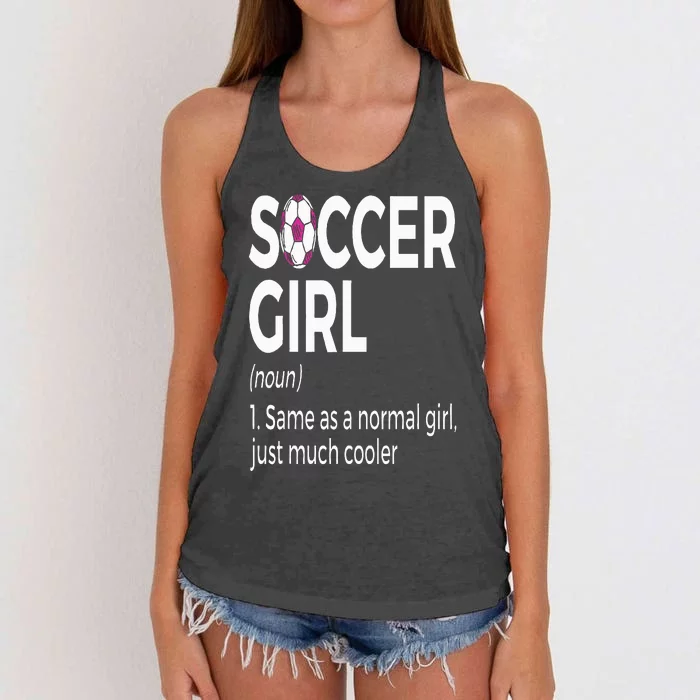 Soccer Girl Definition Women's Knotted Racerback Tank