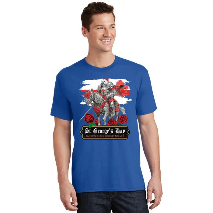 St Georges Day British Bulldog Idea And English Flag Gift T-Shirt